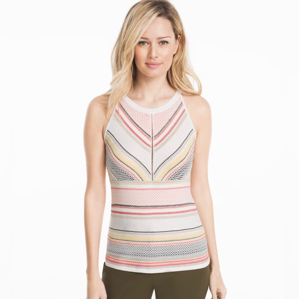 WHBM | High Neck Multicolor Knit Tank Women's Size XLP